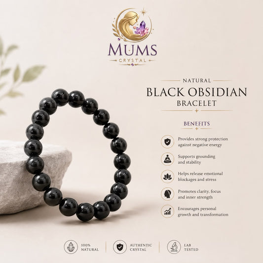 Natural Black Obsidian Bracelet