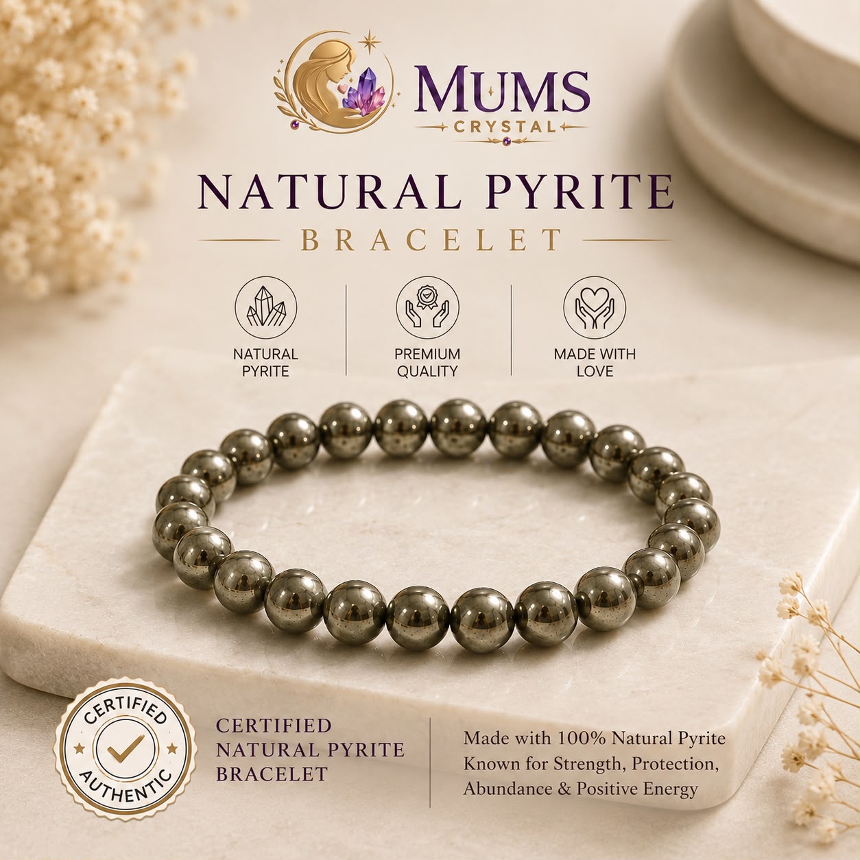 Natural Pyrite Bracelet