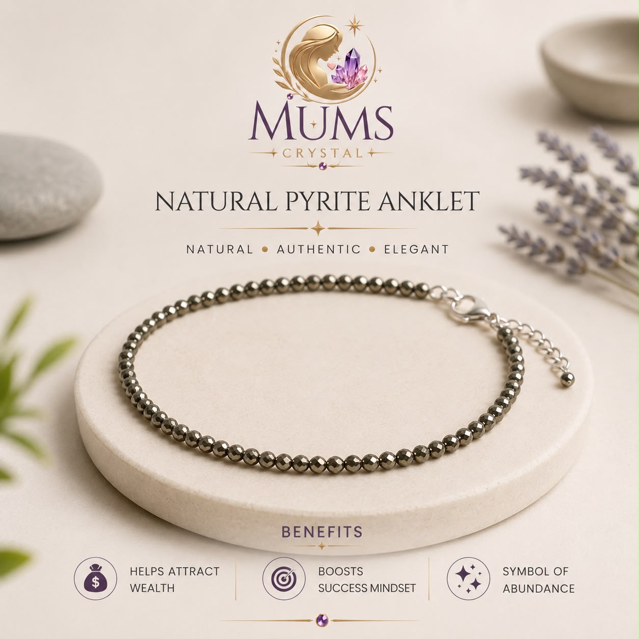 Natural Pyrite Anklet