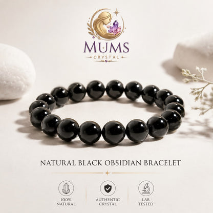 Natural Black Obsidian Bracelet