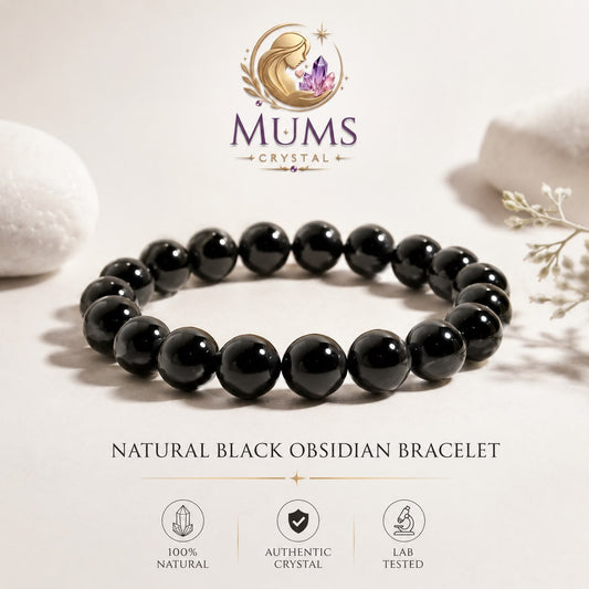 Natural Black Obsidian Bracelet