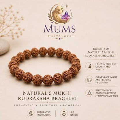 Natural 5 Mukhi Rudraksha Bracelet