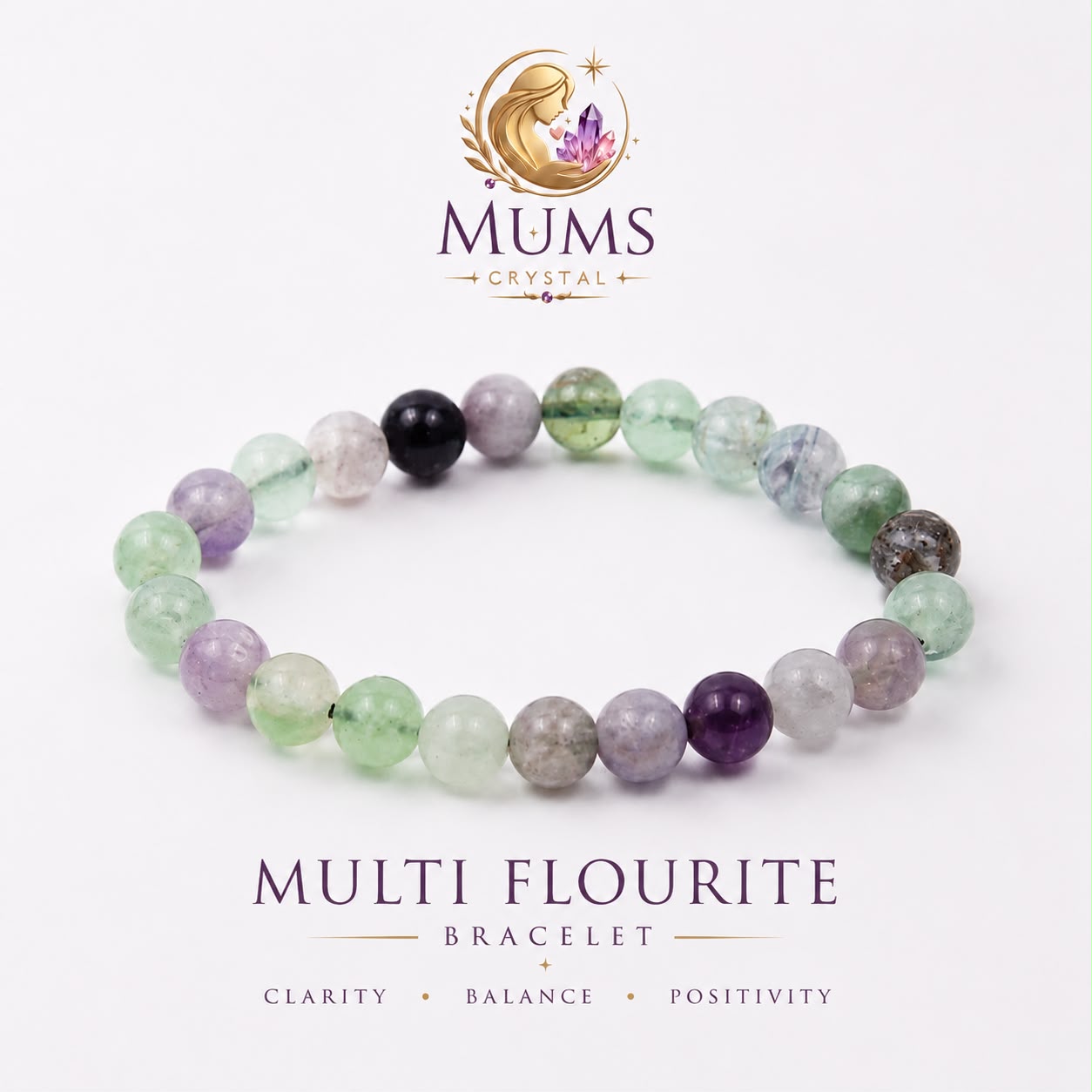 Natural Multi Fluorite Bracelet for Focus & Clarity | Mums Crystal