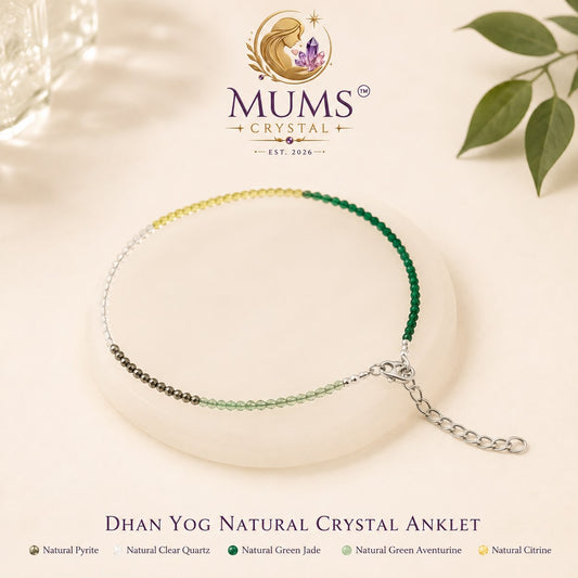 Dhanyog Natural Crystal Anklet | Mums Crystal