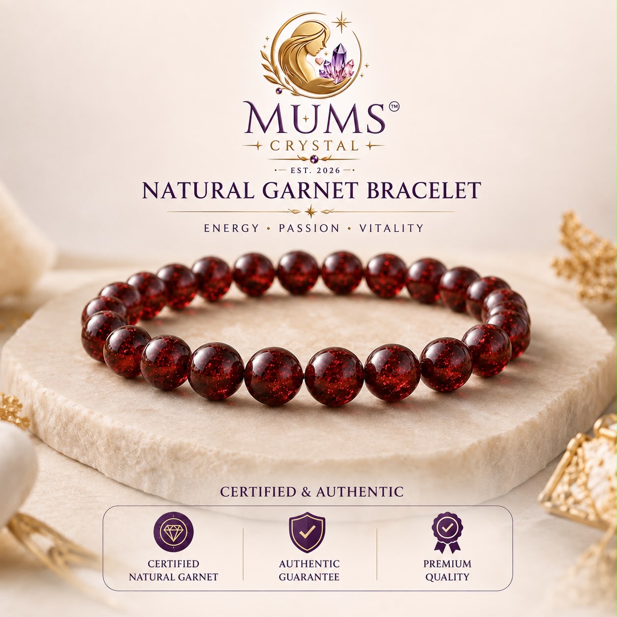 NATURAL GARNET BRACELET
